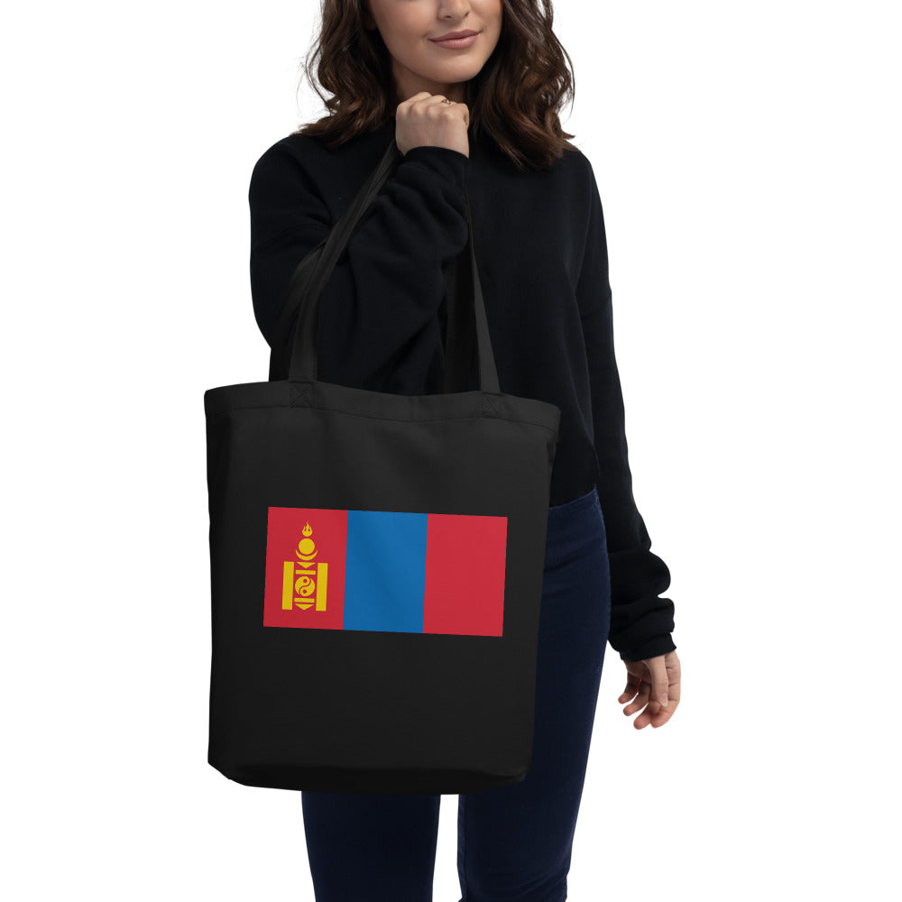 National Flag Tote Bags - Collection 3 Mongolia tote-black