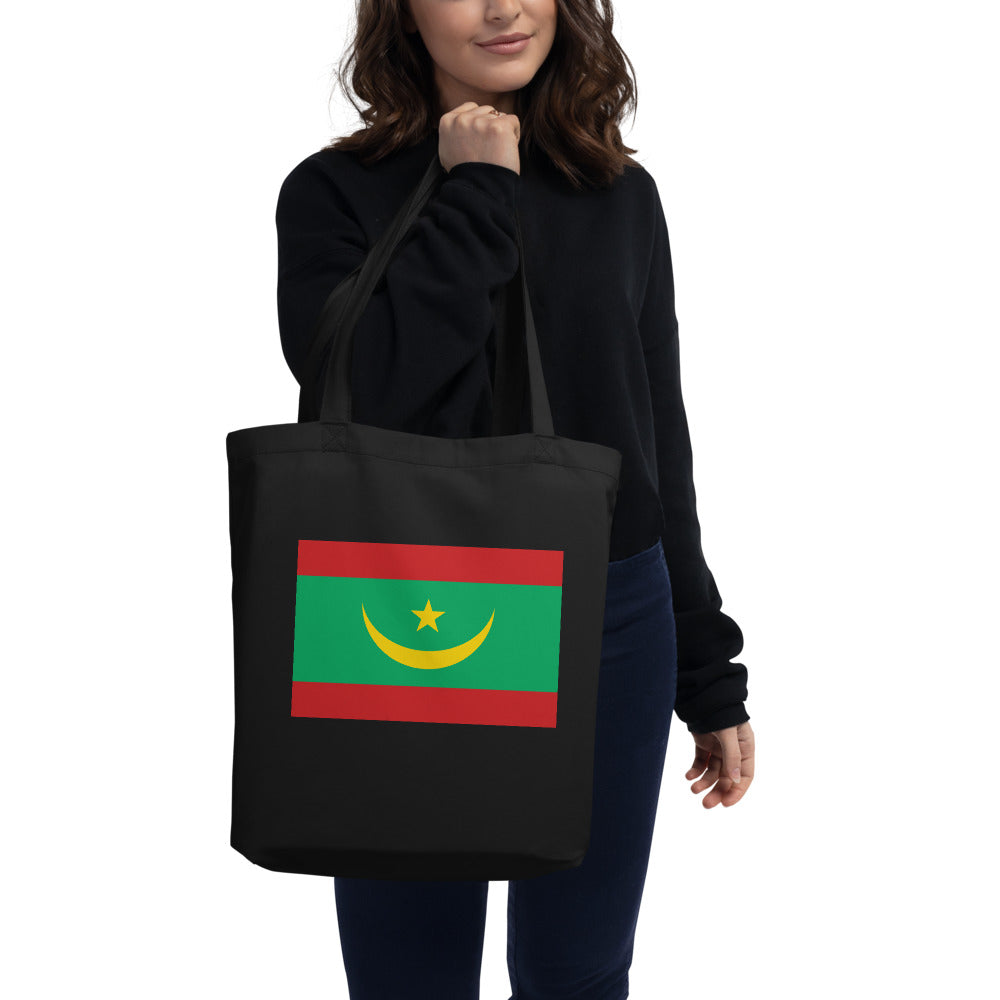 National Flag Tote Bags - Collection 3 Mauritania tote-black