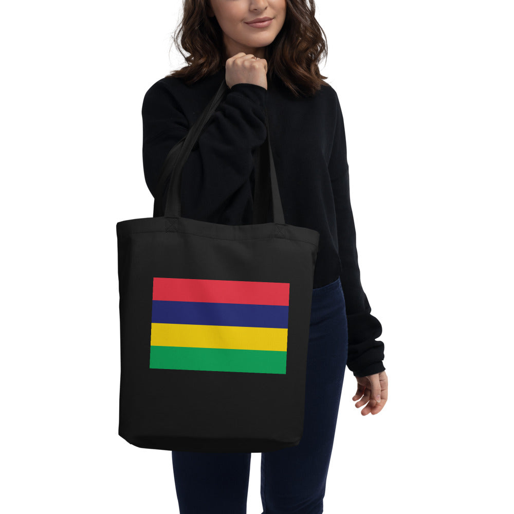 National Flag Tote Bags - Collection 3 Mauritius tote-black