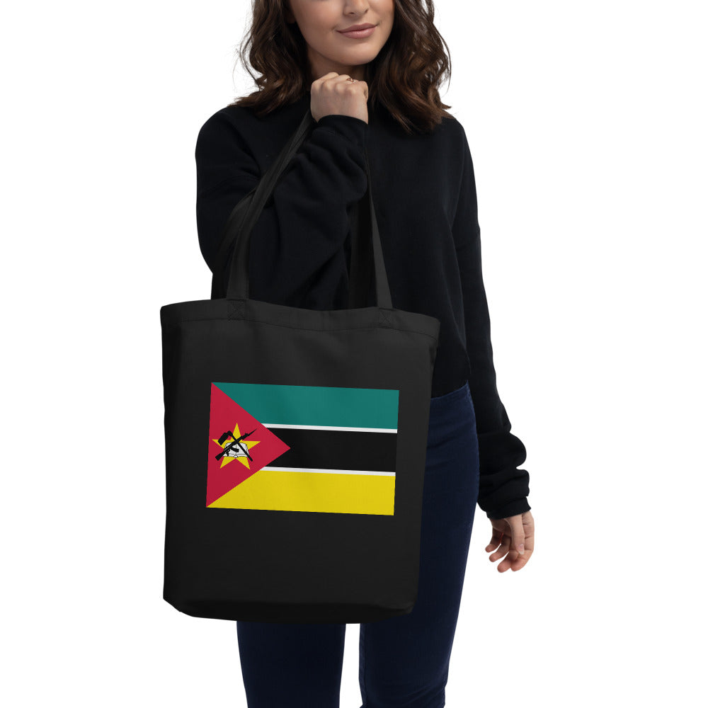 National Flag Tote Bags - Collection 3 Mozambique tote-black