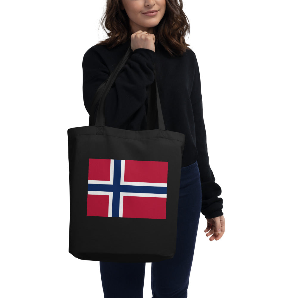 National Flag Tote Bags - Collection 3 Norway tote-black