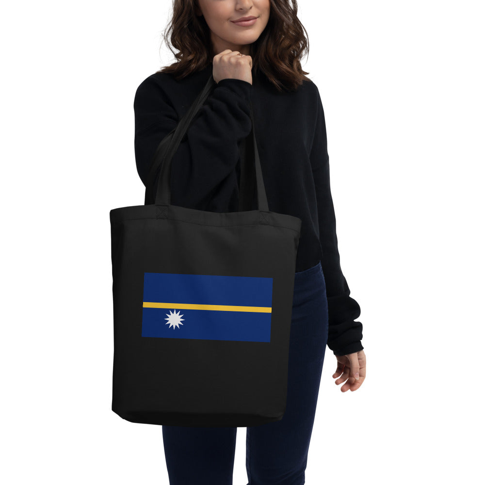 National Flag Tote Bags - Collection 3 Nauru tote-black