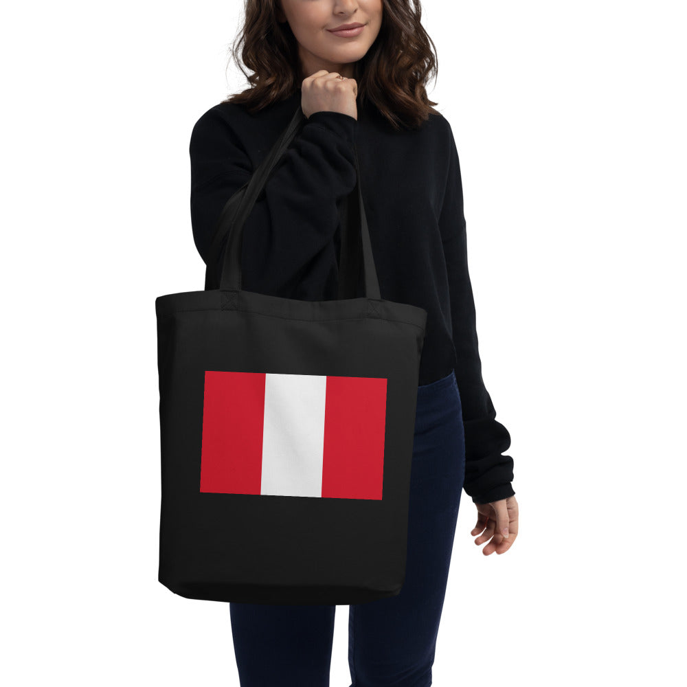 National Flag Tote Bags - Collection 3 Peru tote-black