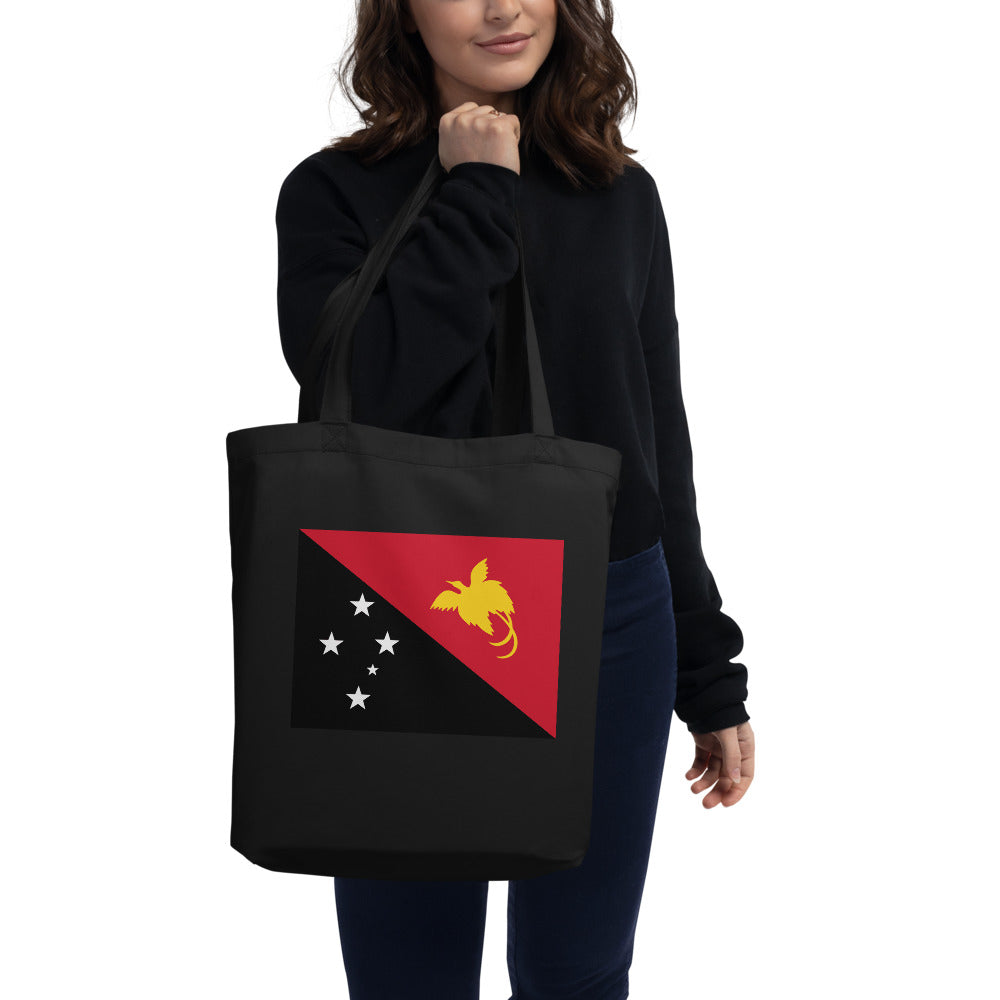 National Flag Tote Bags - Collection 3 Papua New Guinea tote-black