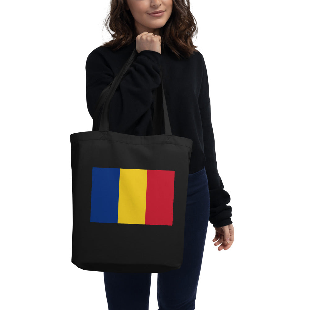 National Flag Tote Bags - Collection 3 Romania tote-black