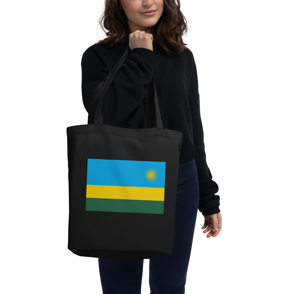 National Flag Tote Bags - Collection 3 Rwanda tote-black