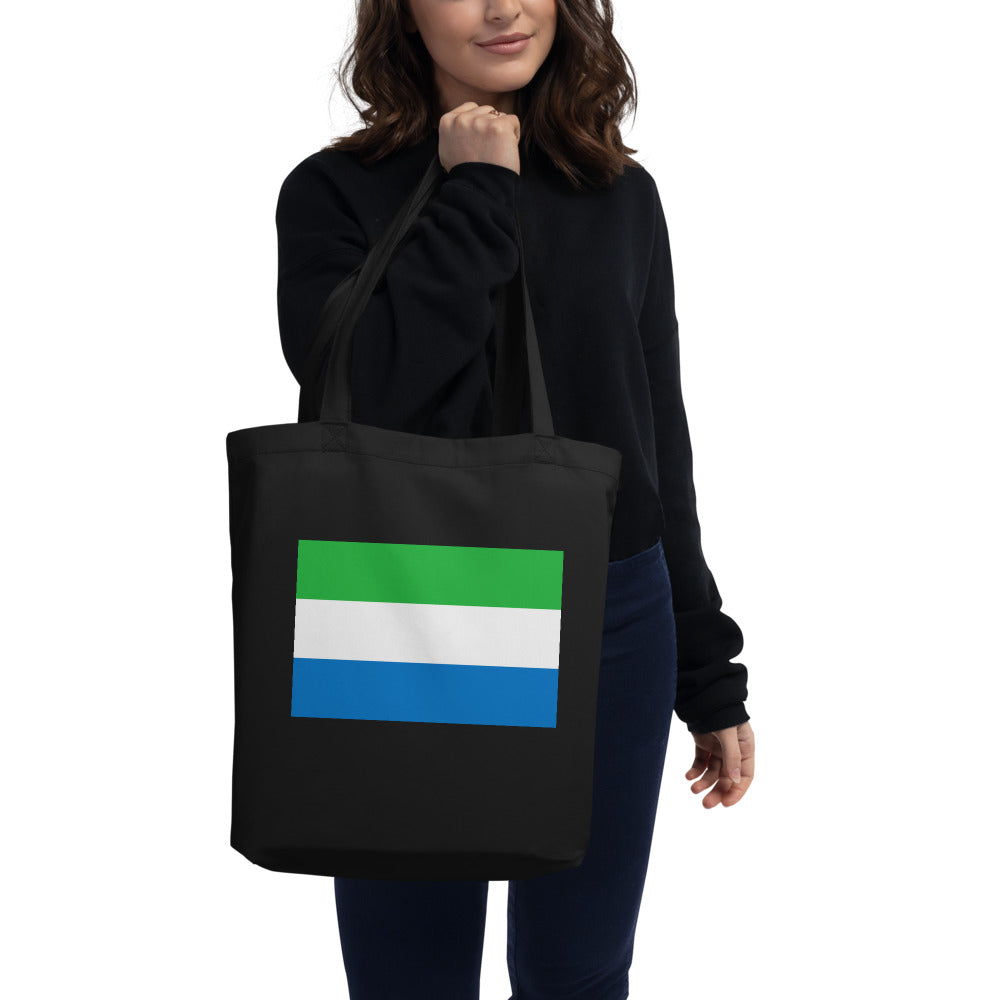 National Flag Tote Bags - Collection 4 Sierra Leone tote-black