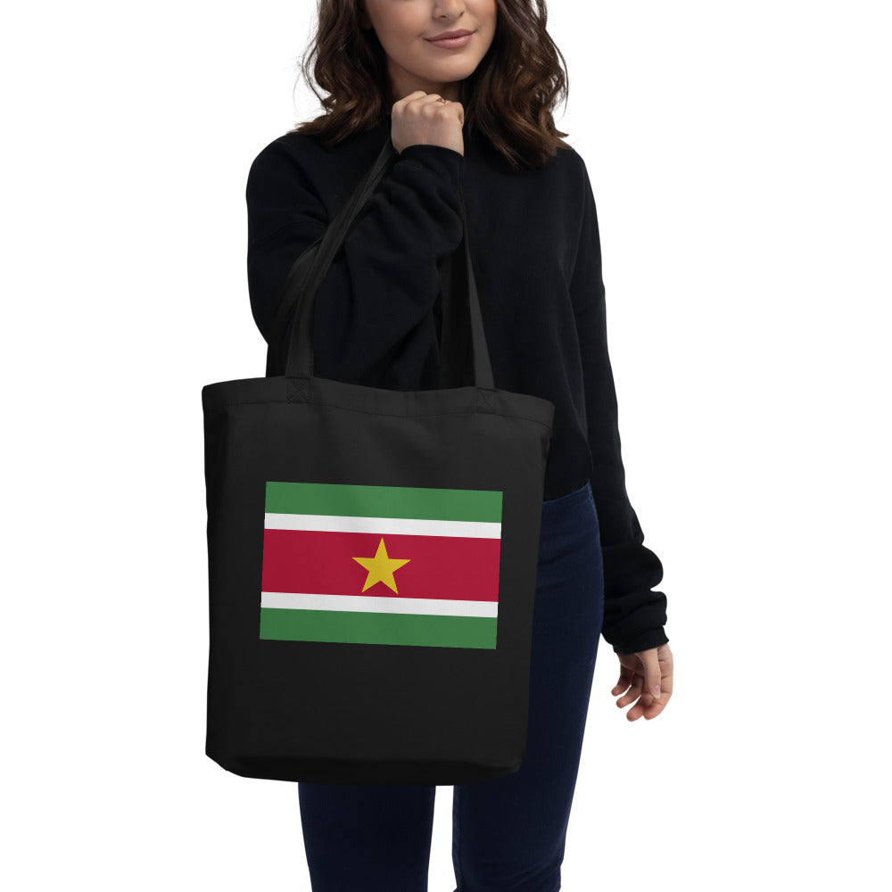 National Flag Tote Bags - Collection 4 Suriname tote-black