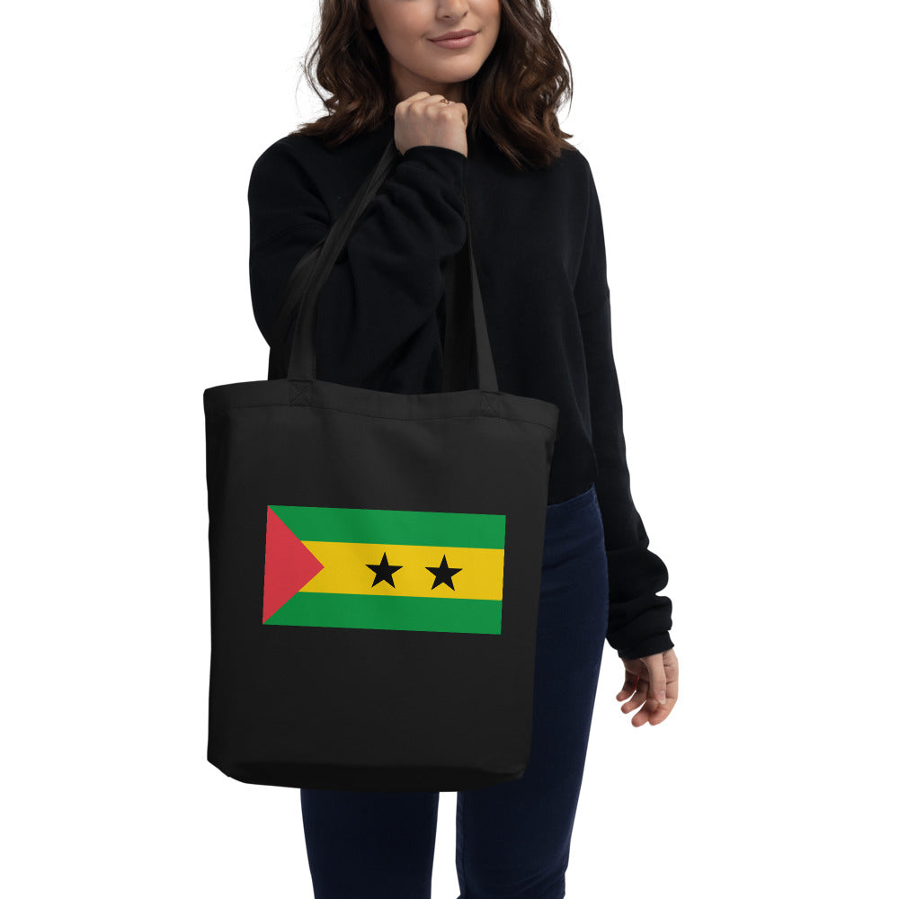 National Flag Tote Bags - Collection 4 Sao Tome & Principe tote-black