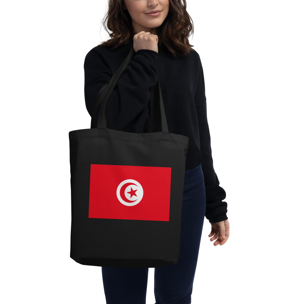 National Flag Tote Bags - Collection 4 Tunisia tote-black