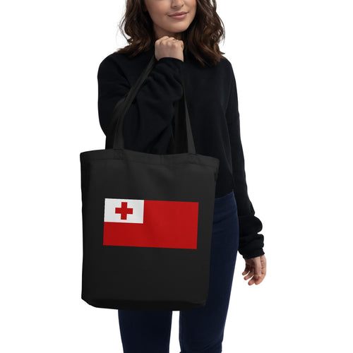 National Flag Tote Bags - Collection 4 Tonga / One size / Black