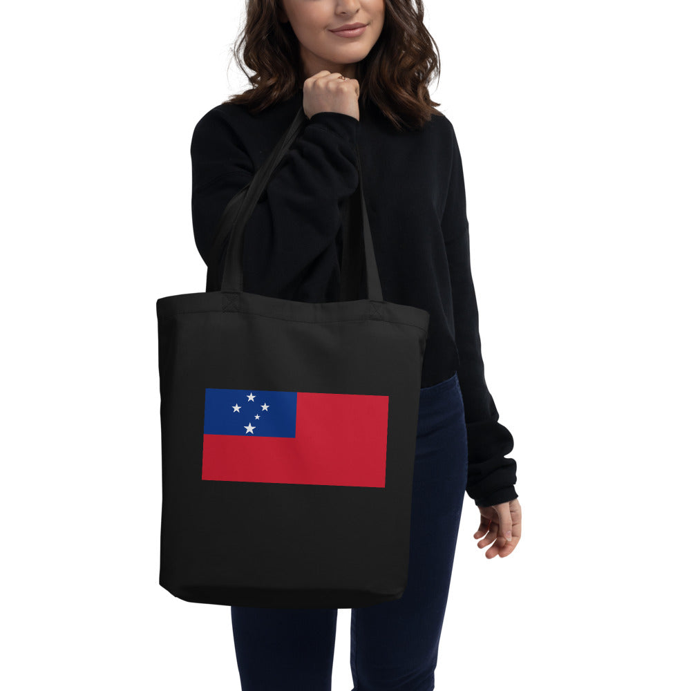 National Flag Tote Bags - Collection 4 Samoa tote-black