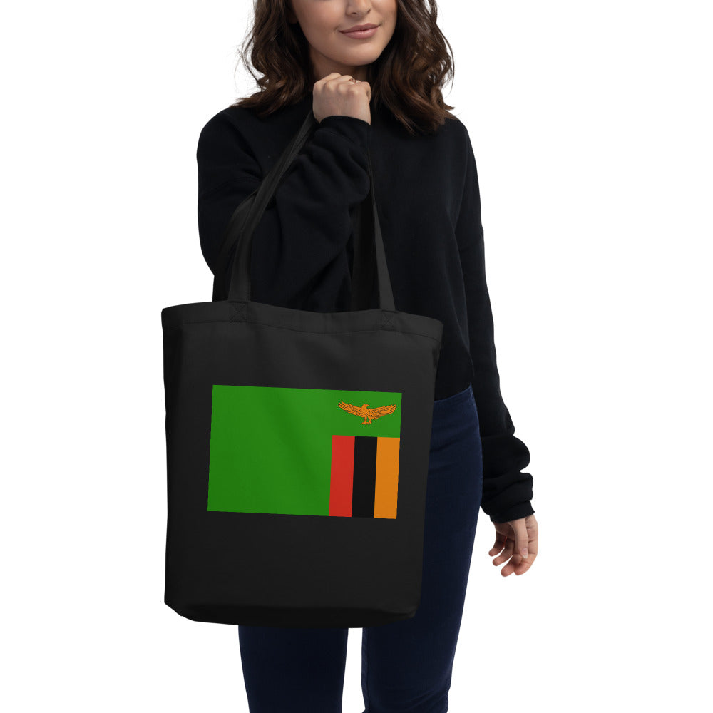 National Flag Tote Bags - Collection 4 Zambia tote-black
