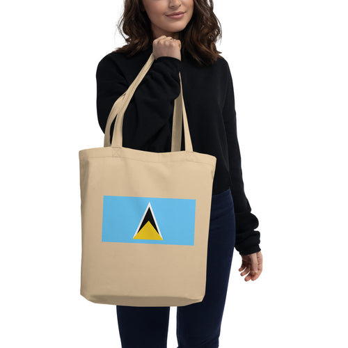 National Flag Tote Bags - Collection 2 St. Lucia / One size / Oyster