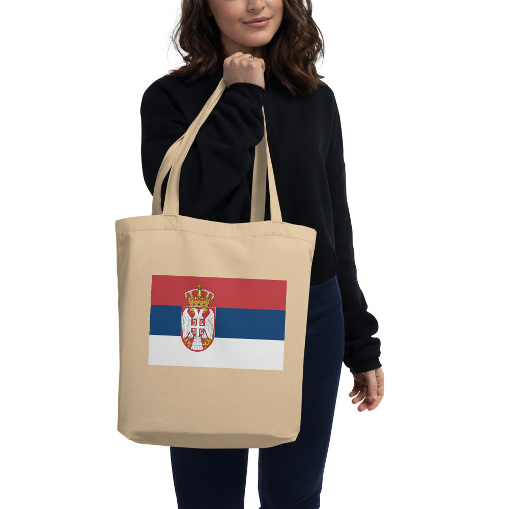 National Flag Tote Bags - Collection 3 Serbia tote-oyster