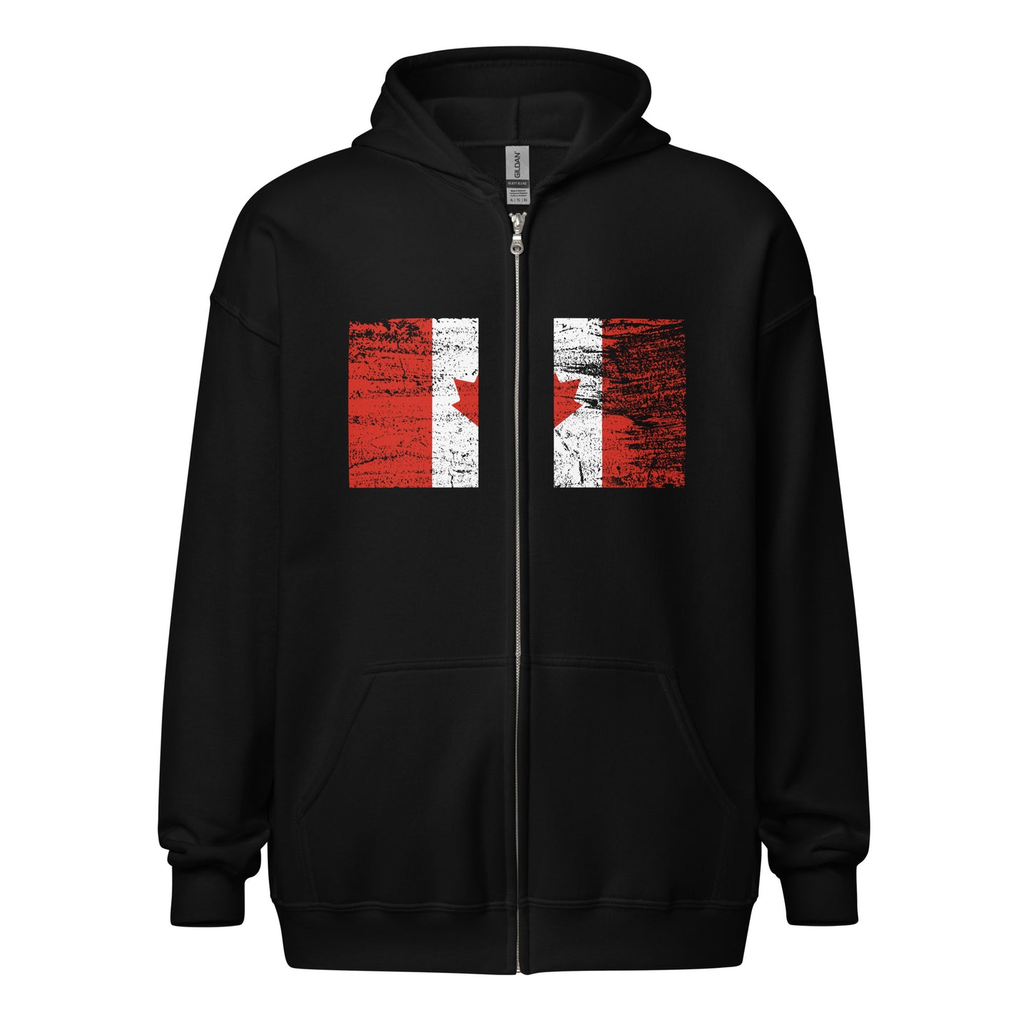 Vintage Canadian Grunge Flag Unisex zip hoodie