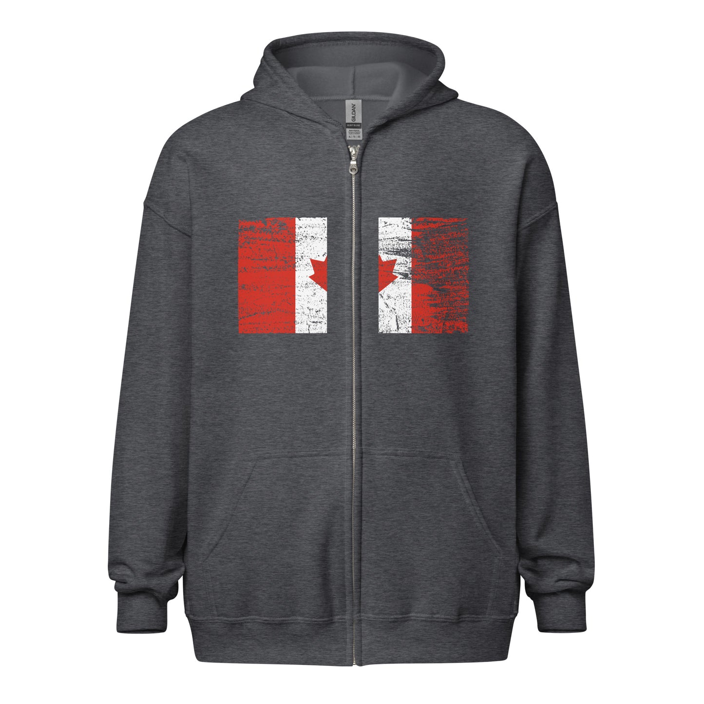 Vintage Canadian Grunge Flag Unisex zip hoodie