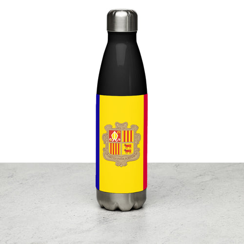 National Flag Water Bottles - Collection 1 Andorra / 17 oz / Black