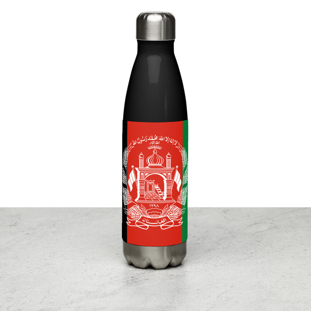 National Flag Water Bottles - Collection 1 Afghanistan water-bottle-black
