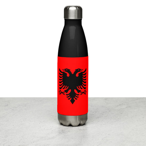 National Flag Water Bottles - Collection 1 Albania / 17 oz / Black