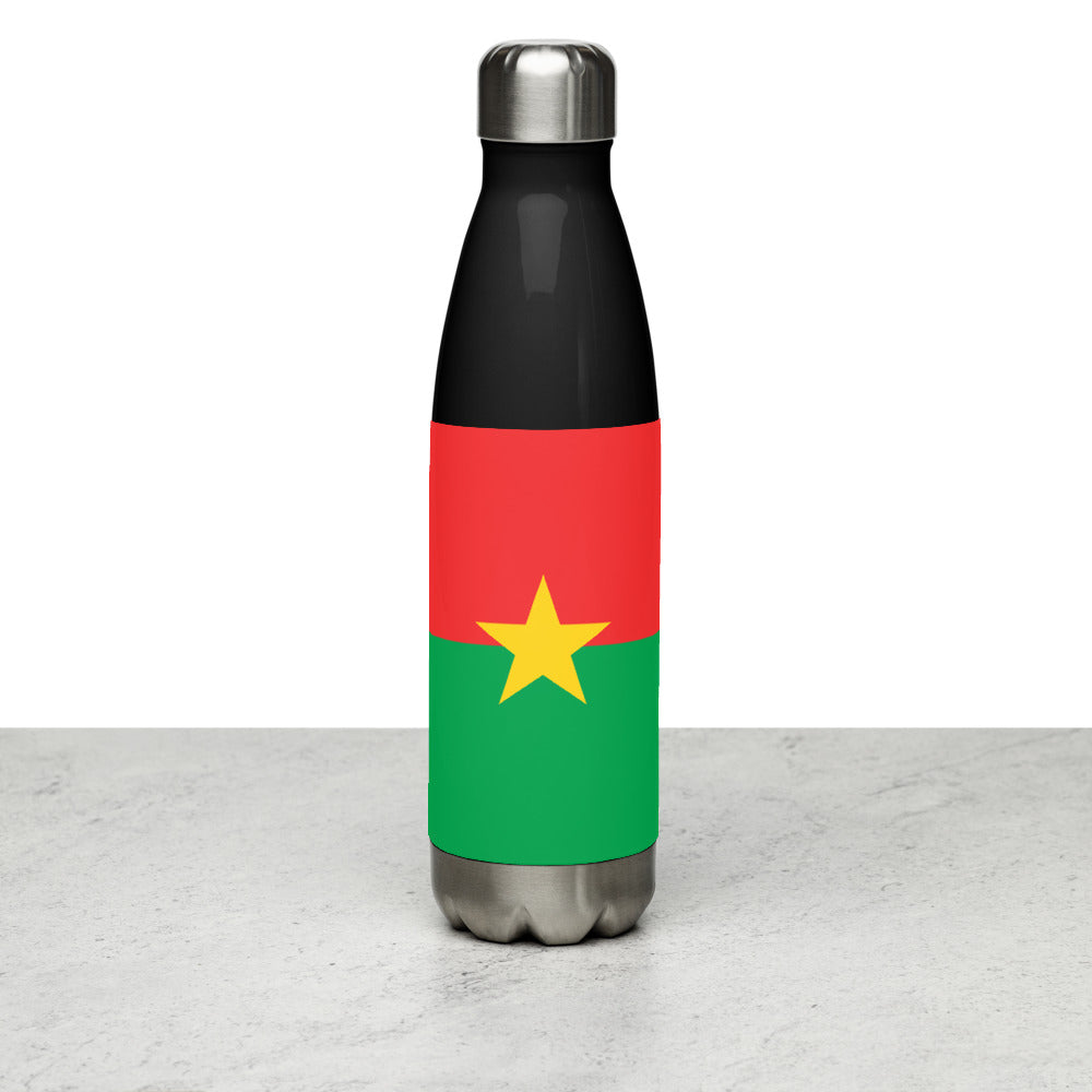 National Flag Water Bottles - Collection 1 Burkina Faso water-bottle-black