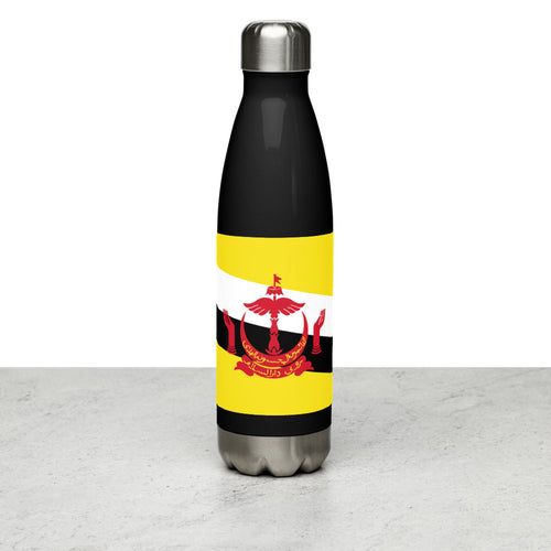 National Flag Water Bottles - Collection 1 Brunei / 17 oz / Black