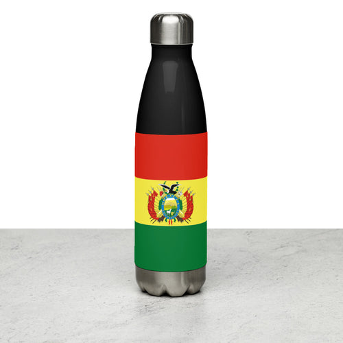 National Flag Water Bottles - Collection 1 Bolivia / 17 oz / Black