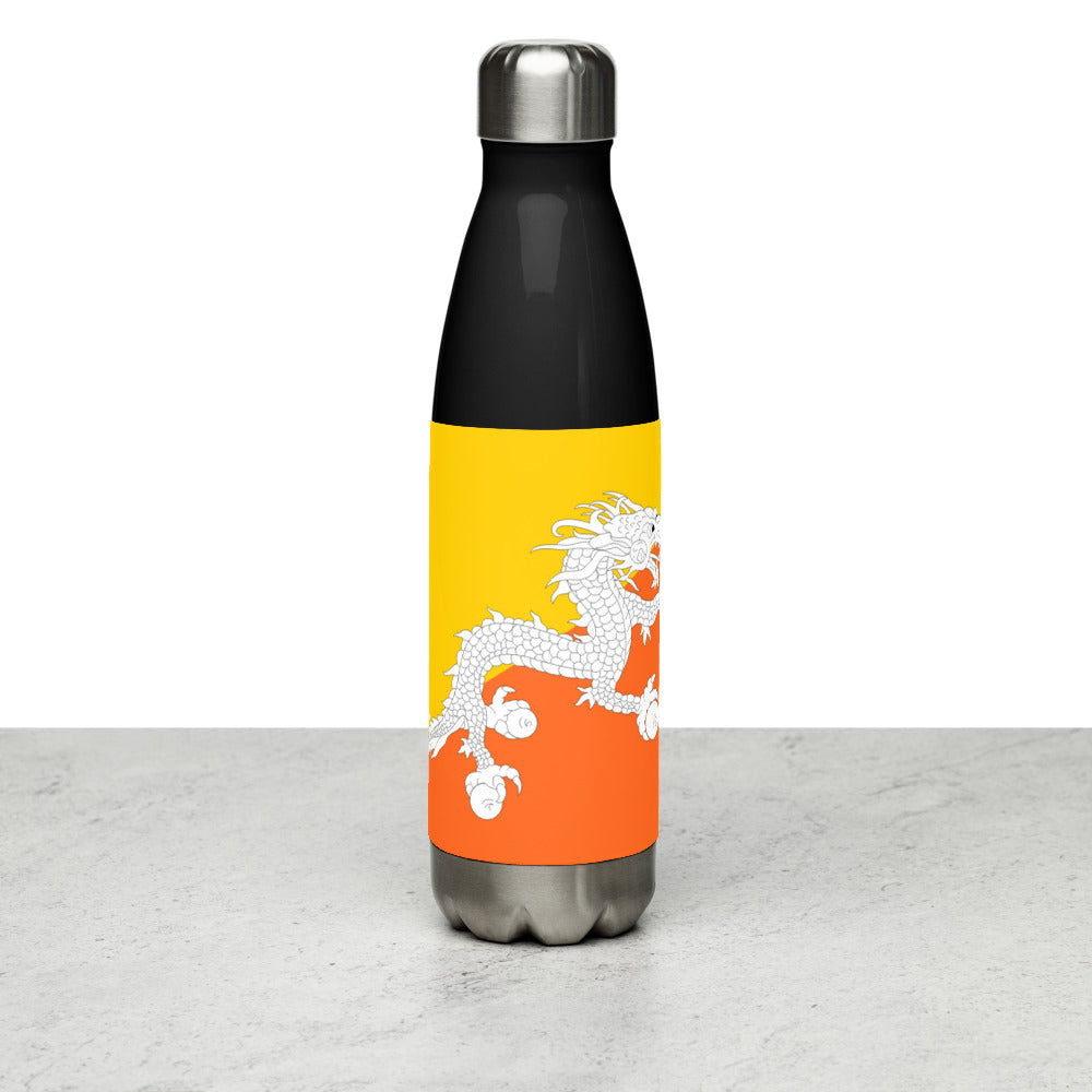 National Flag Water Bottles - Collection 1 Bhutan water-bottle-black
