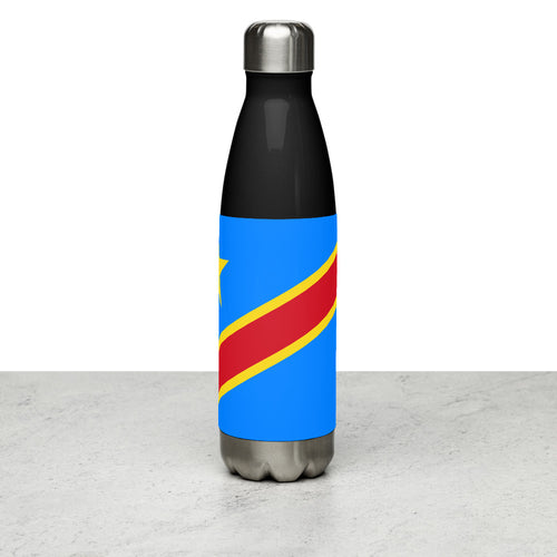 National Flag Water Bottles - Collection 1 Democratic Republic of the Congo / 17 oz / Black