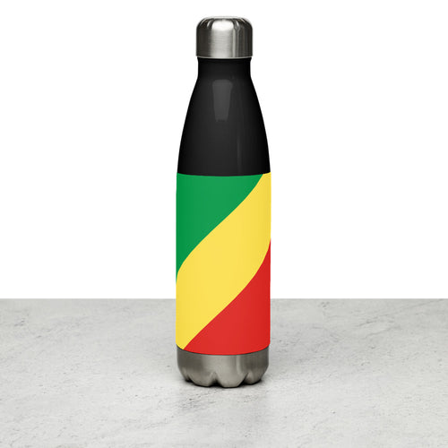National Flag Water Bottles - Collection 1 Republic of the Congo / 17 oz / Black