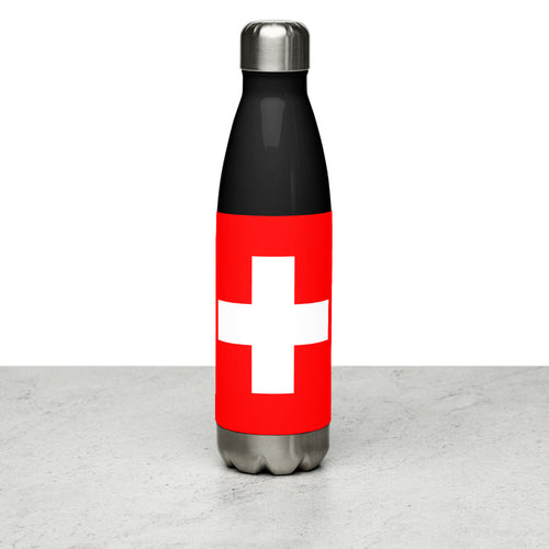National Flag Water Bottles - Collection 1 Switzerland / 17 oz / Black