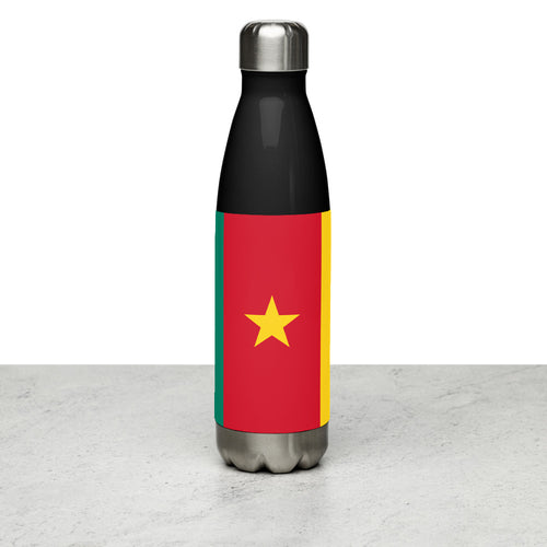 National Flag Water Bottles - Collection 1 Cameroon / 17 oz / Black