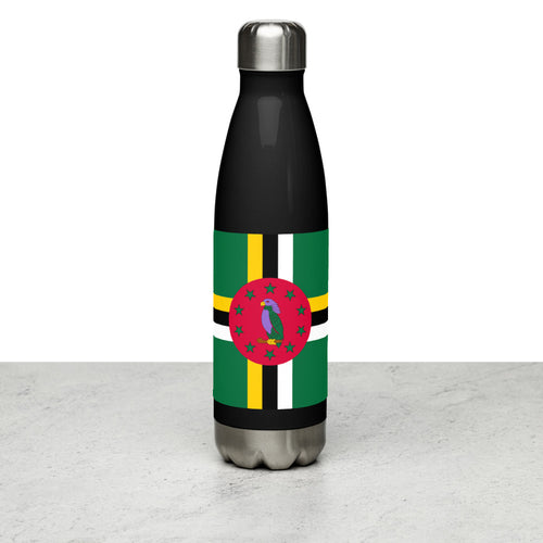 National Flag Water Bottles - Collection 1 Dominica / 17 oz / Black