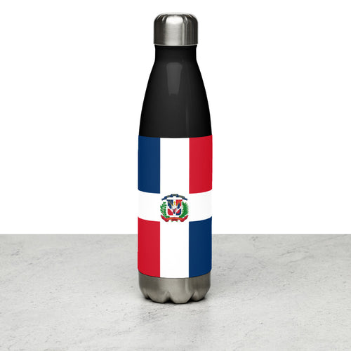 National Flag Water Bottles - Collection 1 Dominican Republic / 17 oz / Black