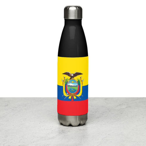 National Flag Water Bottles - Collection 1 Ecuador / 17 oz / Black
