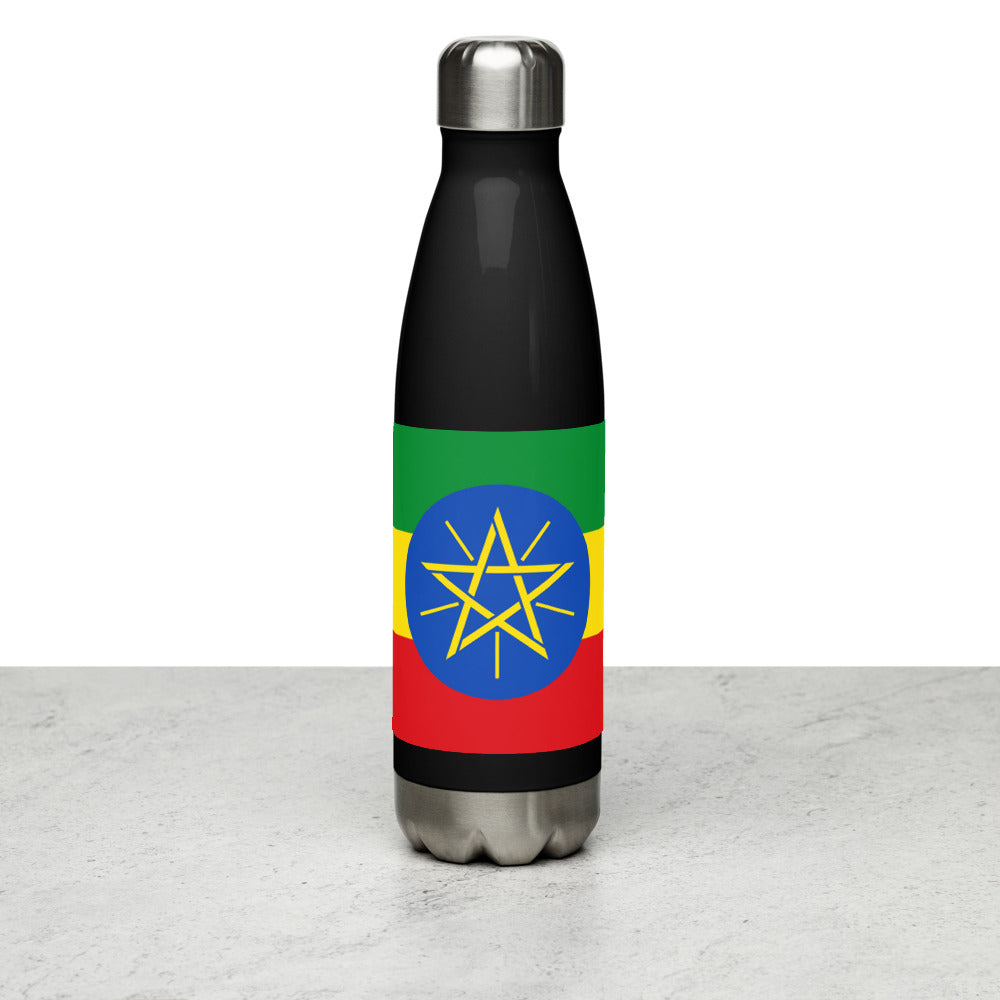 National Flag Water Bottles - Collection 2 Ethiopia water-bottle-black
