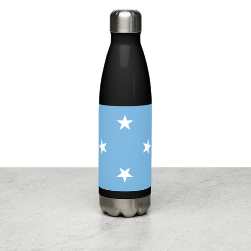 National Flag Water Bottles - Collection 2 Micronesia / 17 oz / Black