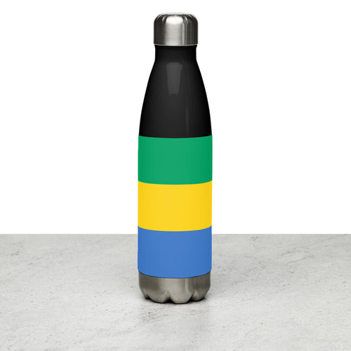 National Flag Water Bottles - Collection 2 Gabon / 17 oz / Black
