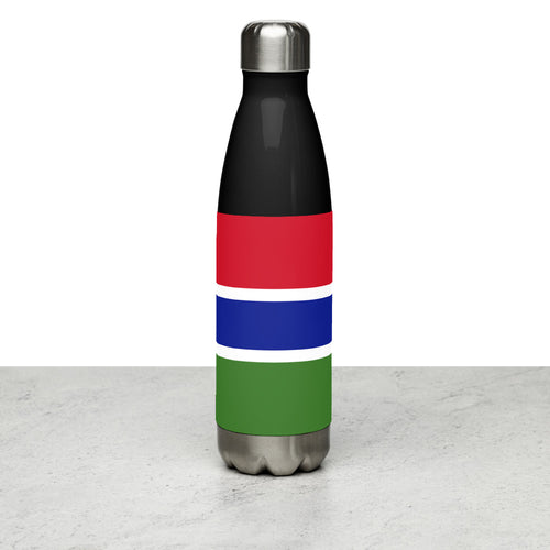National Flag Water Bottles - Collection 2 Gambia / 17 oz / Black