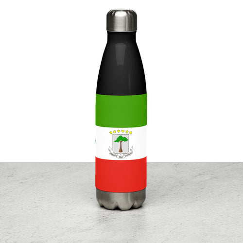 National Flag Water Bottles - Collection 2 Equatorial Guinea / 17 oz / Black