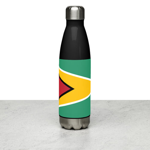 National Flag Water Bottles - Collection 2 Guyana / 17 oz / Black