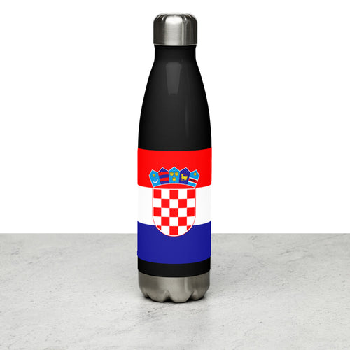 National Flag Water Bottles - Collection 2 Croatia / 17 oz / Black