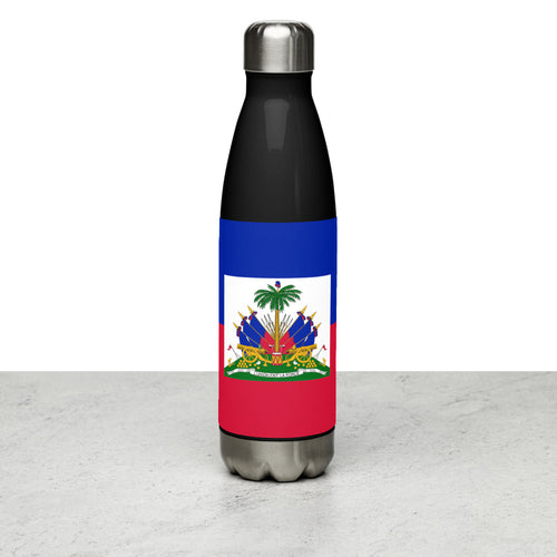 National Flag Water Bottles - Collection 2 Haiti / 17 oz / Black
