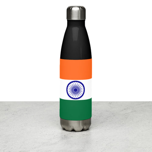 National Flag Water Bottles - Collection 2 India / 17 oz / Black