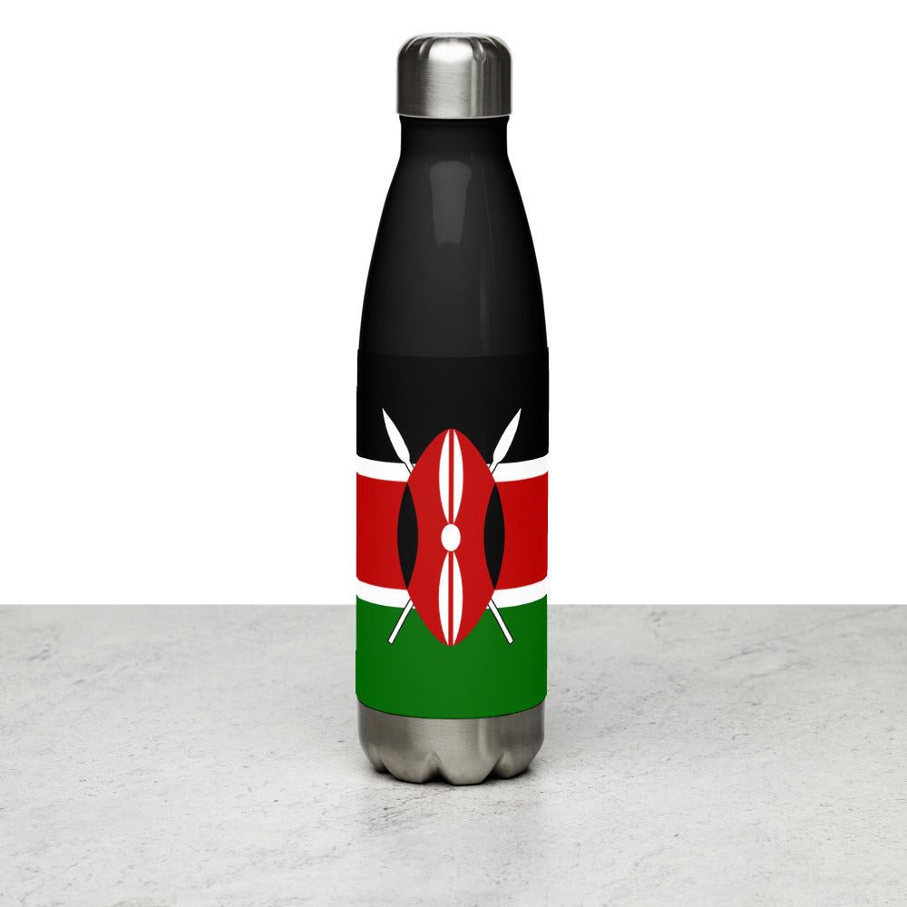 National Flag Water Bottles - Collection 2 Kenya water-bottle-black