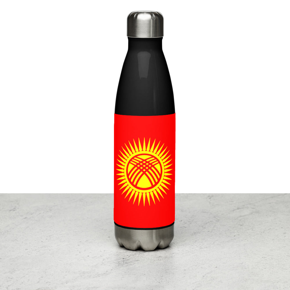 National Flag Water Bottles - Collection 2 Kyrgyzstan water-bottle-black