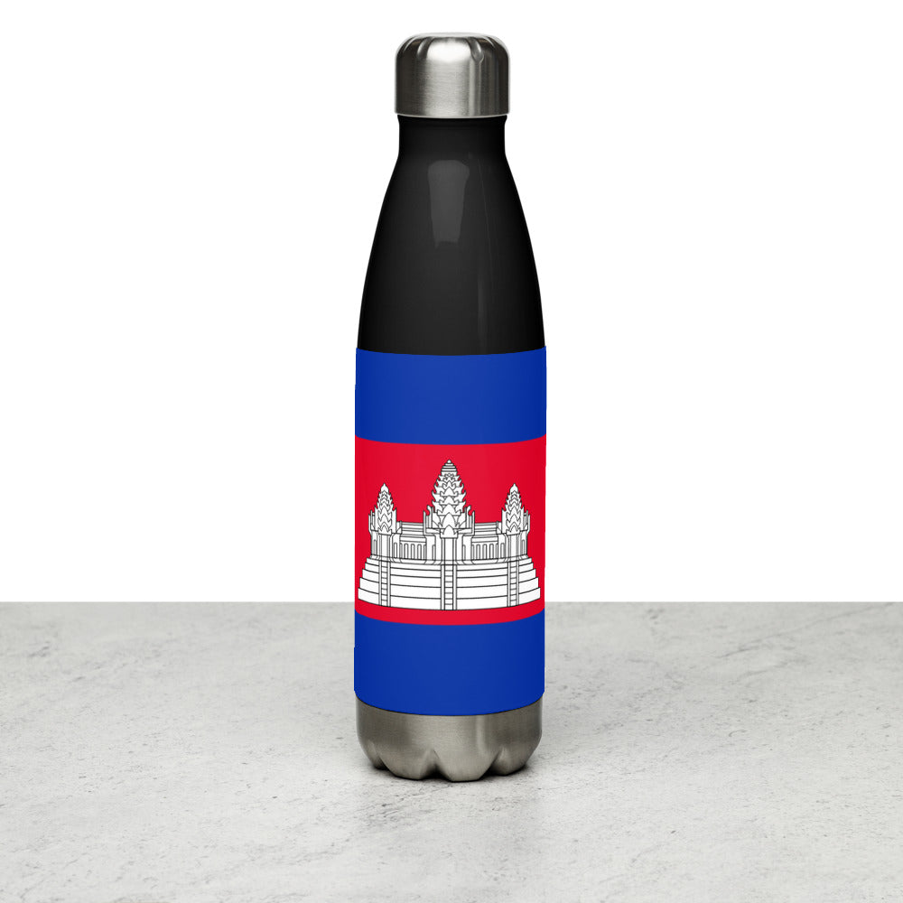 National Flag Water Bottles - Collection 2 Cambodia water-bottle-black