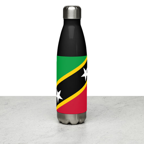 National Flag Water Bottles - Collection 2 St. Kitts & Nevis / 17 oz / Black