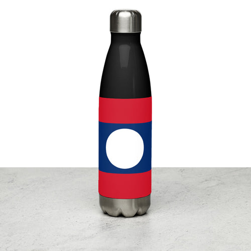 National Flag Water Bottles - Collection 2 Laos / 17 oz / Black