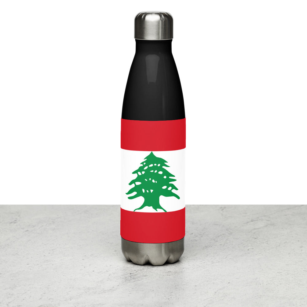 National Flag Water Bottles - Collection 2 Lebanon water-bottle-black